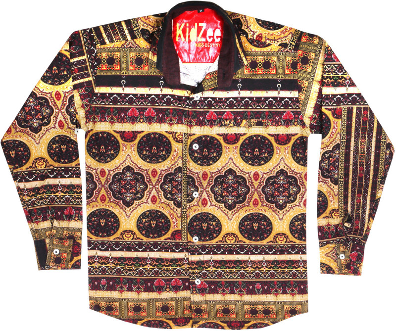 Kidzee Men Self Design Casual Multicolor Shirt