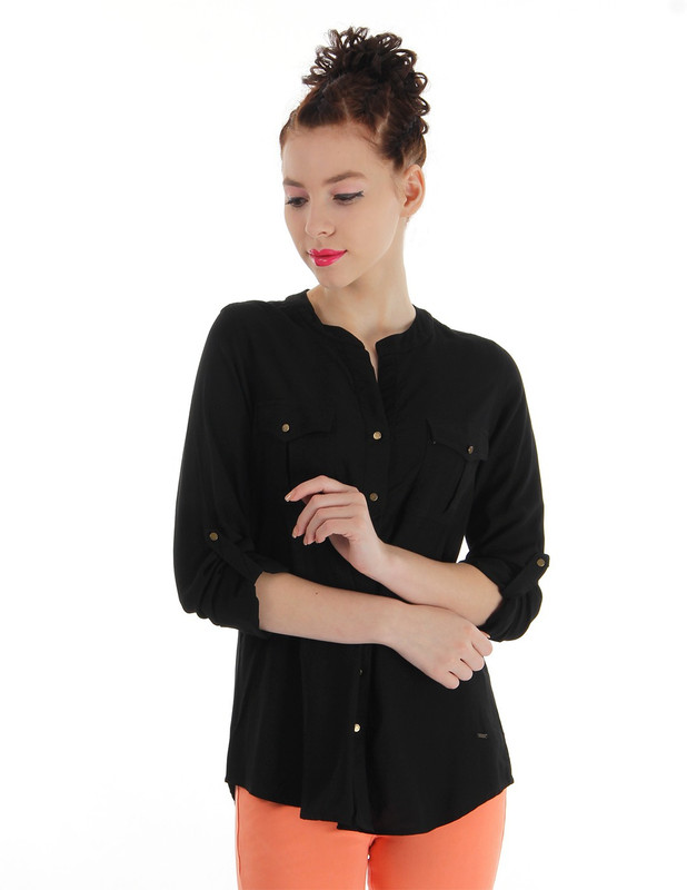 Pepe Jeans Women Solid Casual Black Shirt