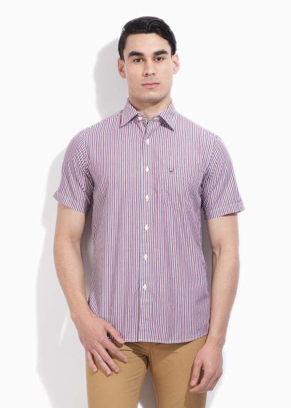Allen Solly Men Striped Casual White, Blue, Red Shirt