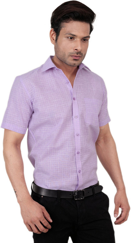 Zeal Men Checkered Formal Purple Shirt