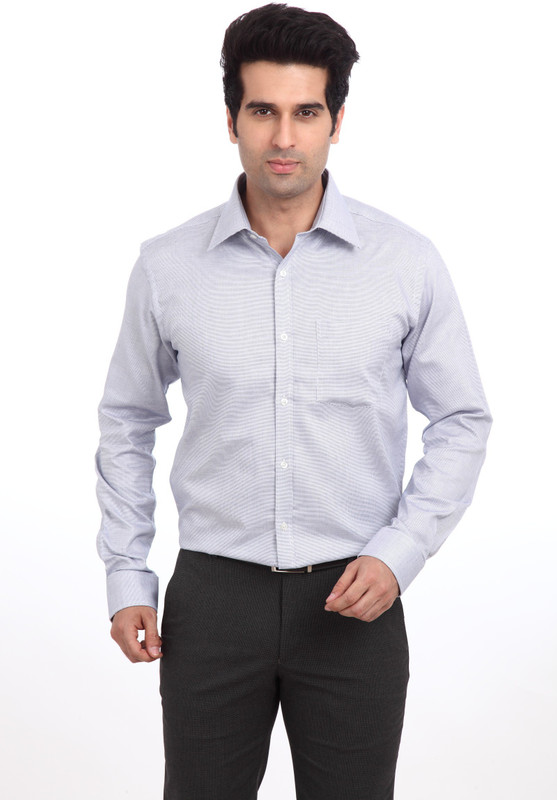 Park Avenue Men Solid Formal Blue Shirt