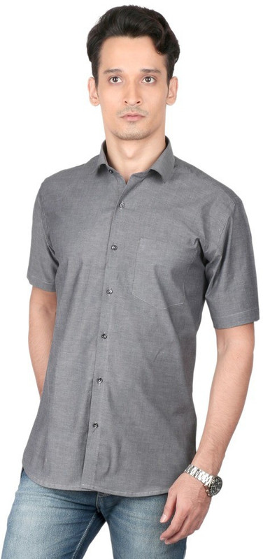 Zido Men Solid Casual Black Shirt