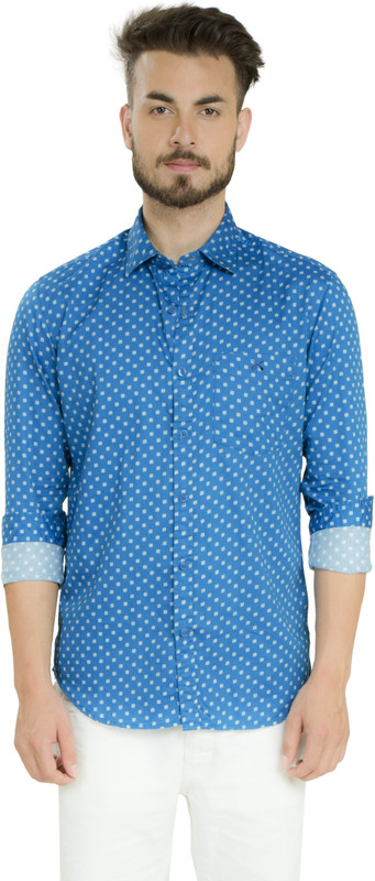 Club X Men Printed Casual Blue Shirt