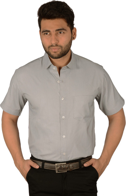 Studio Nexx Men Solid Formal Grey Shirt