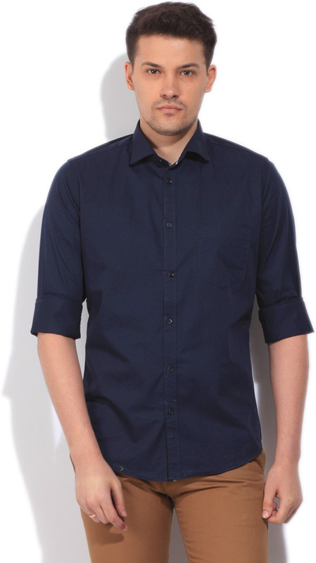 Easies Men Solid Casual Blue Shirt