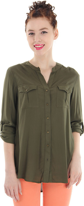 Pepe Jeans Women Solid Casual Green Shirt