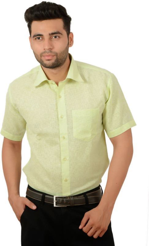Studio Nexx Men Self Design Formal Green Shirt