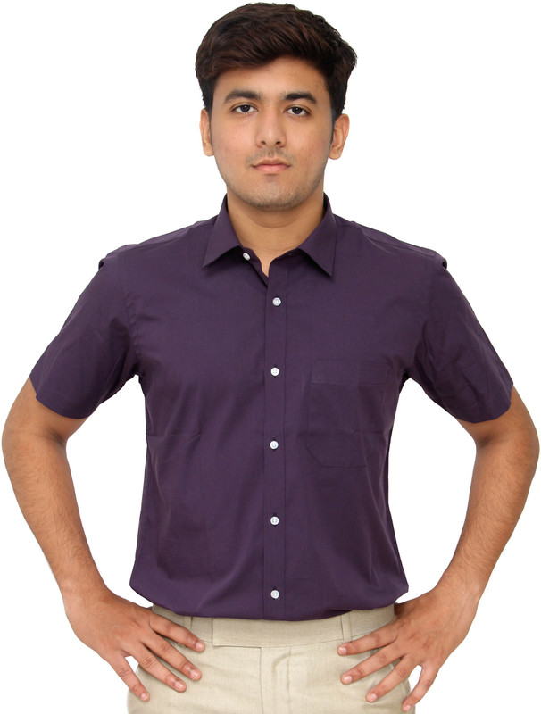 Kriss Men Solid Formal Purple Shirt