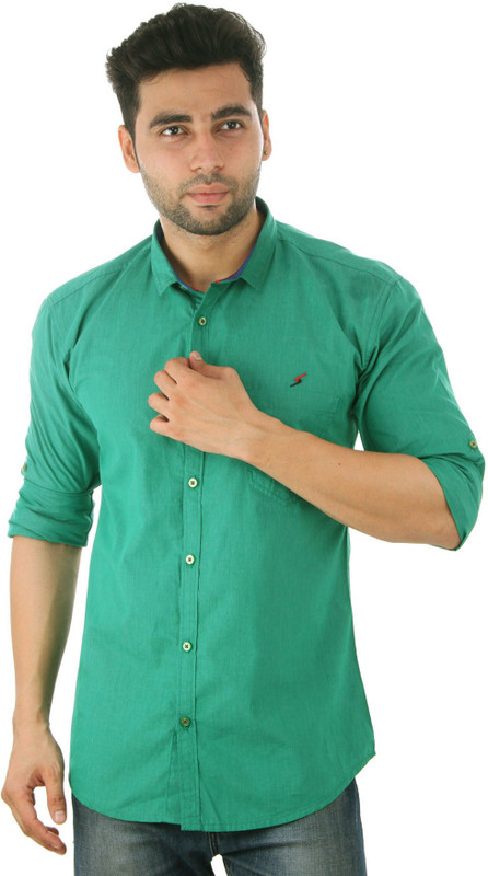 Studio Nexx Men Solid Casual Green Shirt