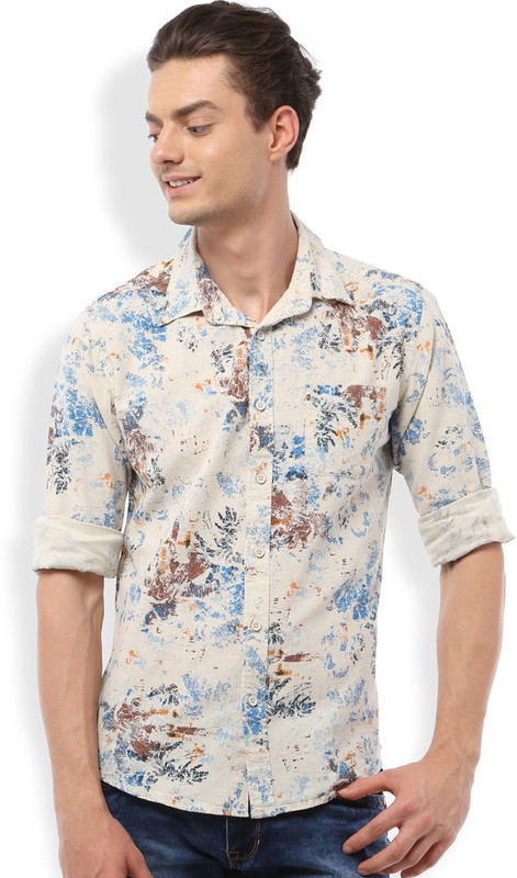 Bandit Men Printed Casual Blue Shirt