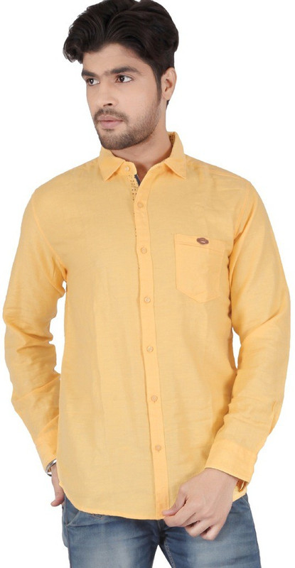 Appollo Men Solid Casual Yellow Shirt