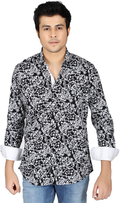 Easies Men Printed Casual Black Shirt