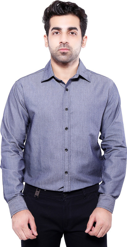 jeetenterprises Men Self Design Formal Blue Shirt