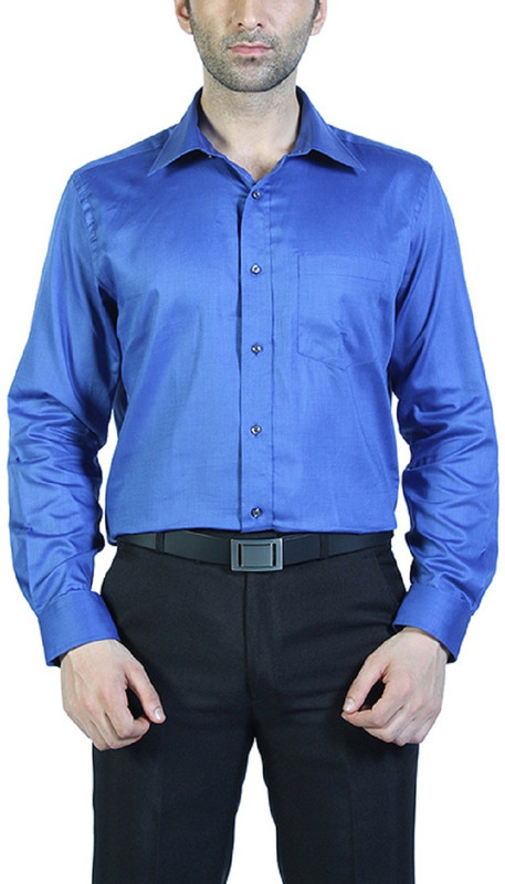 Park Avenue Men Solid Formal Dark Blue Shirt