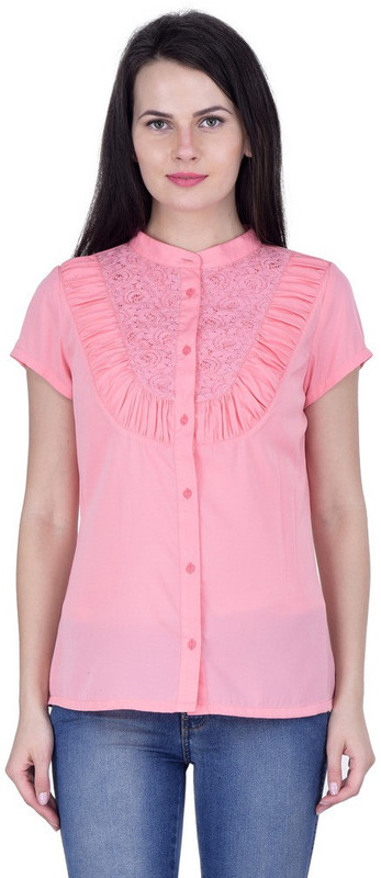 L'Elegantae Women Printed Casual Pink Shirt