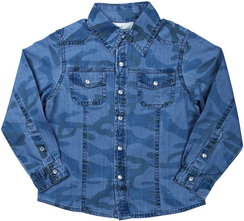 ShopperTree Boys Printed Casual Denim Blue Shirt RS.399 (60.00% Off) - Flipkart