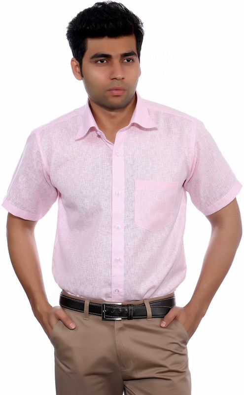 Studio Nexx Men Woven, Checkered Formal Pink Shirt