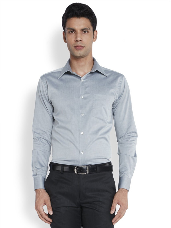 Park Avenue Men Solid Formal Black Shirt