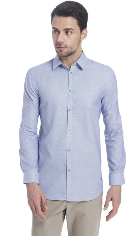 Jack & Jones Men Self Design Casual Blue Shirt