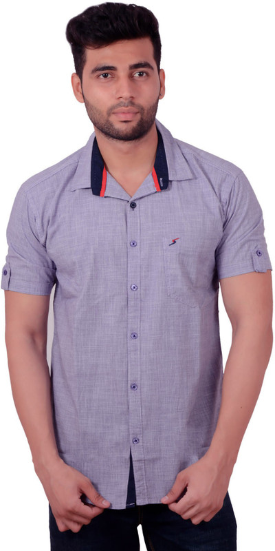 Studio Nexx Men Checkered Casual Purple Shirt