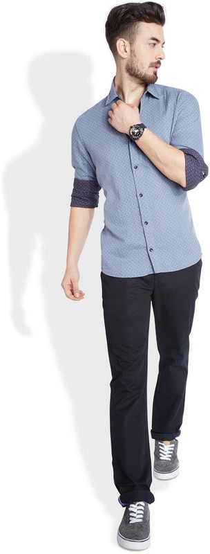 Parx Men Checkered Casual Grey Shirt