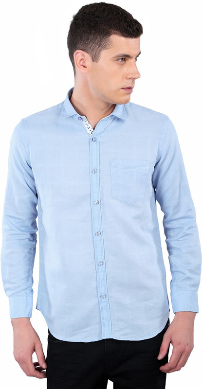 TMG Men Solid Casual Blue Shirt