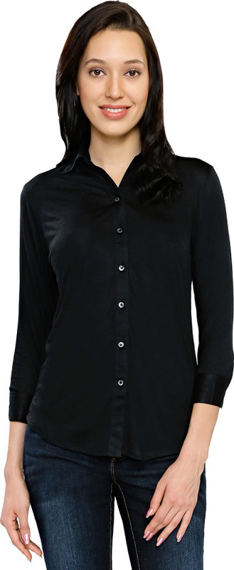 Download Apparel Women Solid Casual Black Shirt