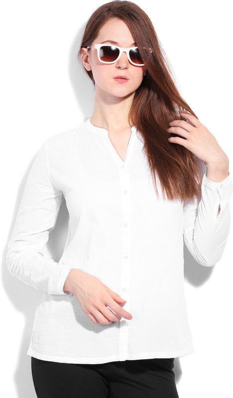 United Colors of Benetton. Women Solid Casual White Shirt