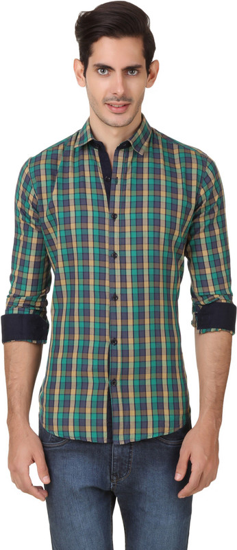 Smith Soul Men Checkered Casual Green, Blue Shirt