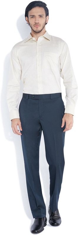 Raymond Men Striped Formal Beige Shirt
