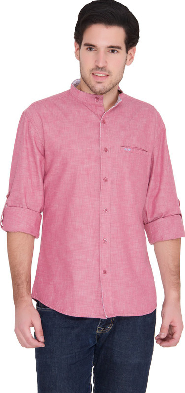 Blue Wave Men Solid Casual Pink Shirt Blue Wave Men Solid Casual Pink Shirt