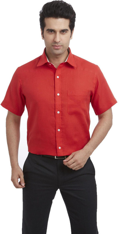 Raymond Men Solid Casual Dark Blue Shirt