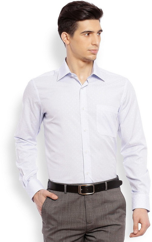 Raymond Men Printed Formal Light Blue Shirt