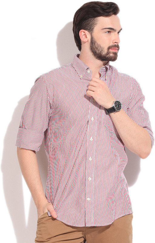 Gant Men Striped Casual Red Shirt