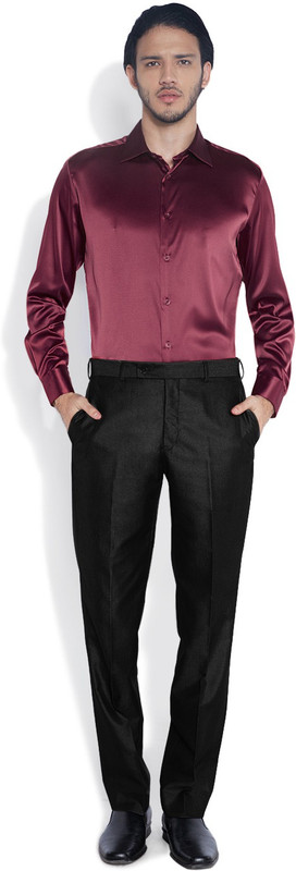 Parx Men Solid Casual Maroon Shirt