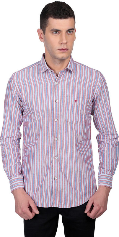 TMG Men Striped Casual Red Shirt