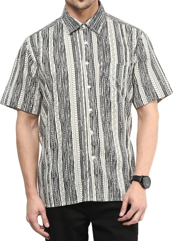 Vivid India Men Striped Casual Multicolor Shirt