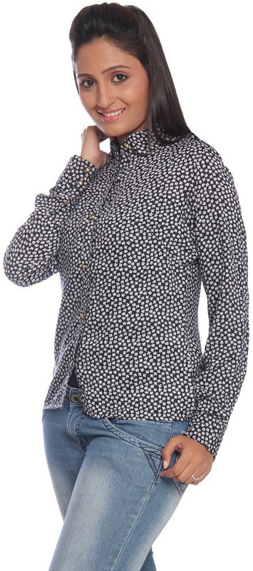 Park Avenue Women Printed Formal Blue Shirt