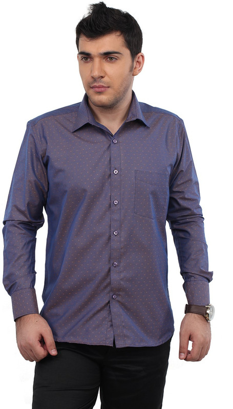 Zeal Men Printed Formal Brown Shirt