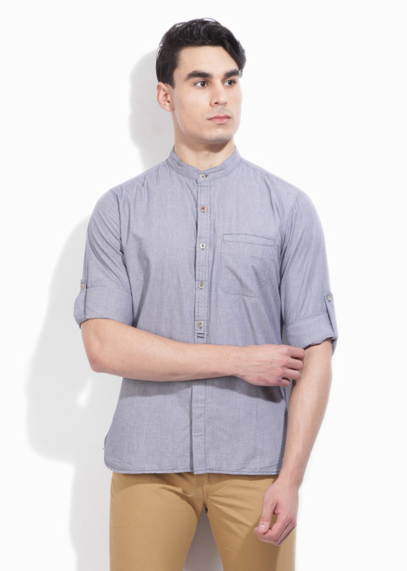 WROGN Men Striped Casual White, Black Shirt