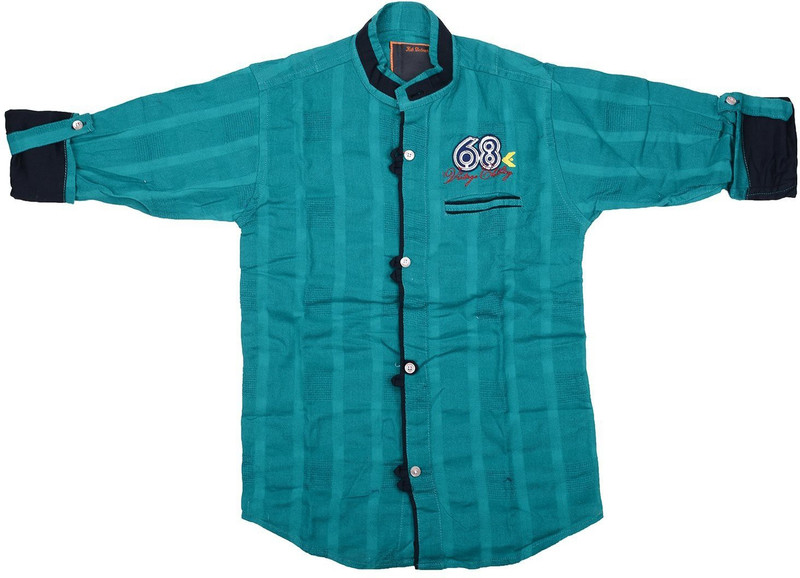 Kidzee Men Striped Casual Green Shirt