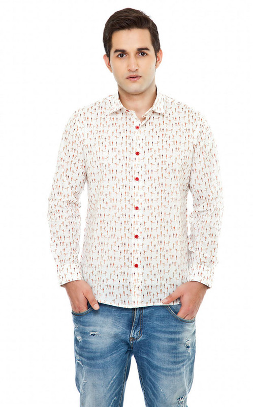 Dapper Homme Men Self Design Casual Multicolor Shirt
