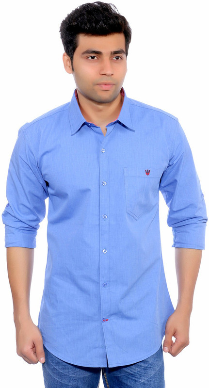Studio Nexx Men Solid Casual Light Blue Shirt