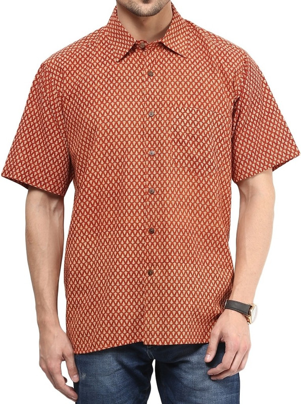 Vivid India Men Striped Casual Red Shirt