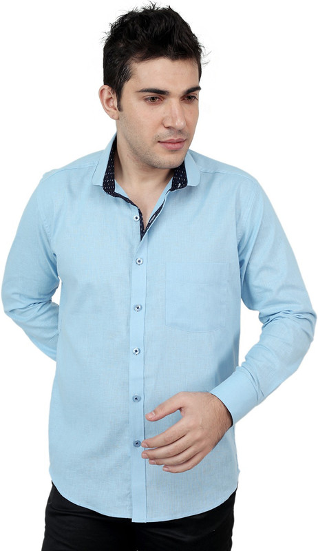 Zeal Men Solid, Printed Casual Blue, Dark Blue Shirt