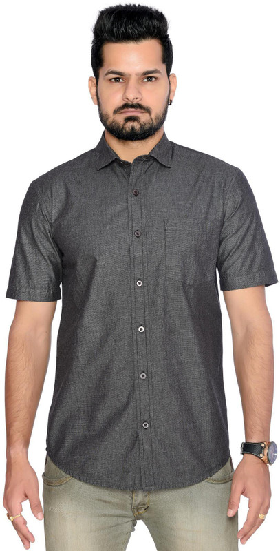 Thinc Men Solid Formal Black Shirt