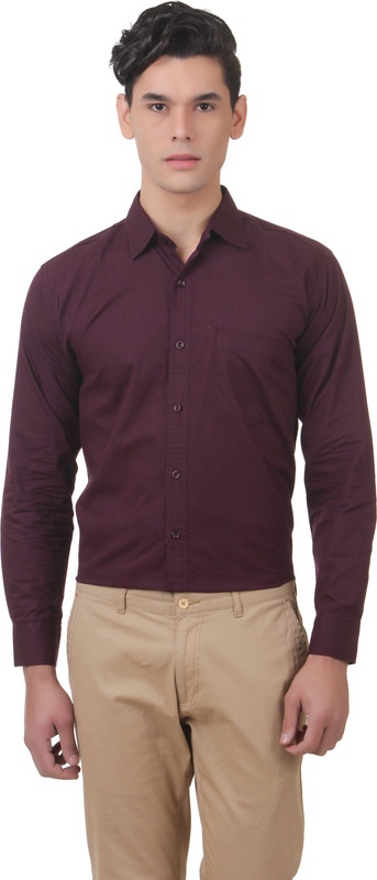 You Forever Men Solid Formal Purple Shirt