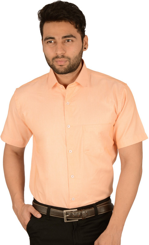Studio Nexx Men Solid Formal Orange Shirt