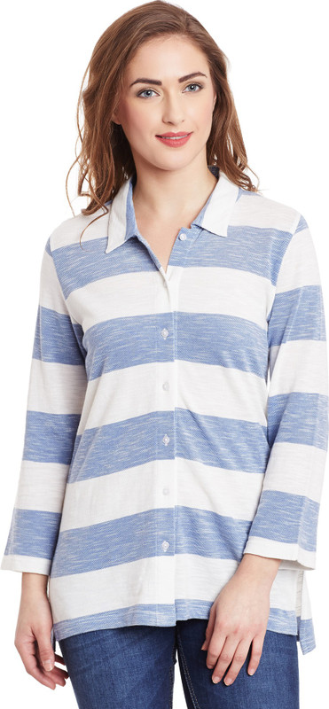 Vaak Women Striped Casual Multicolor Shirt