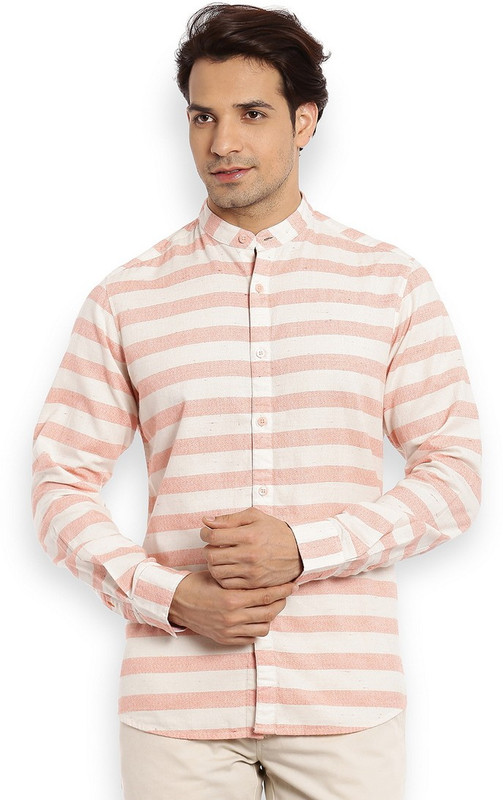 ColorPlus Men Solid Casual Orange Shirt